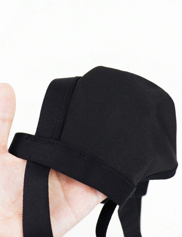 Fashionable Solid Black Color Alluring Black Trim Men's Underwear